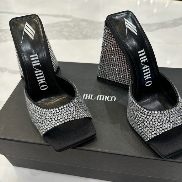 The Attico Black Embellished Heels - Picture 3 of 7